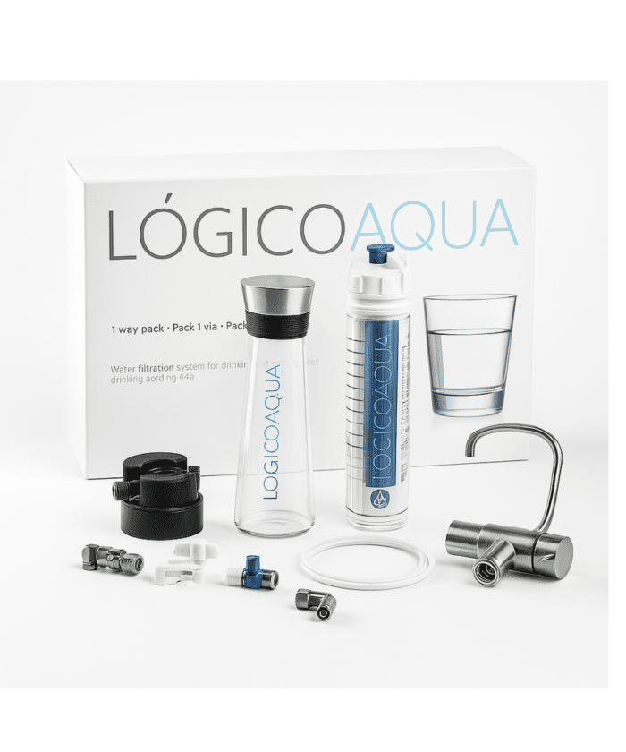 Kit de filtración de agua LOGICO ACQUA GO! 1 VÍA con grifo para instalación bajo fregadero
