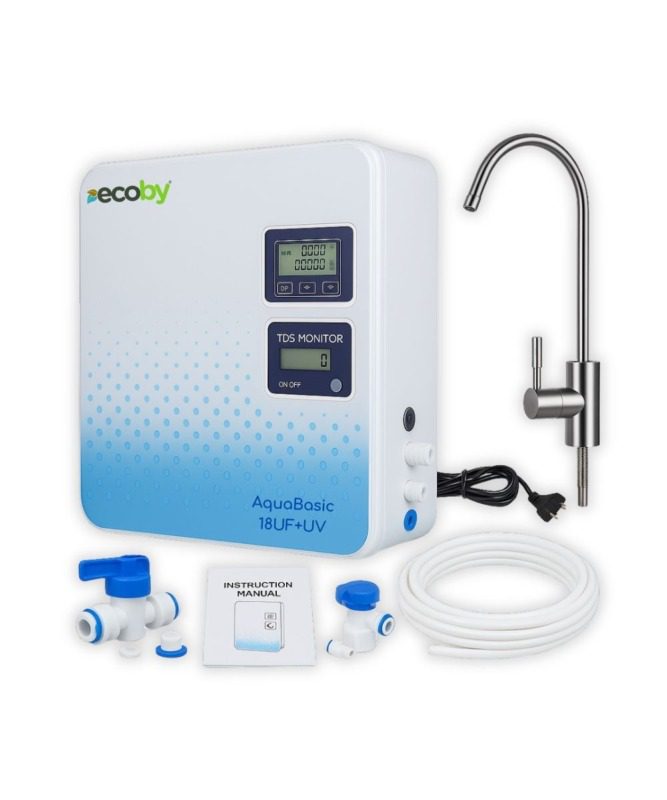 Filtración avanzada en 3 etapas + desinfección ultravioleta ¡Agua pura y segura directamente desde tu grifo!