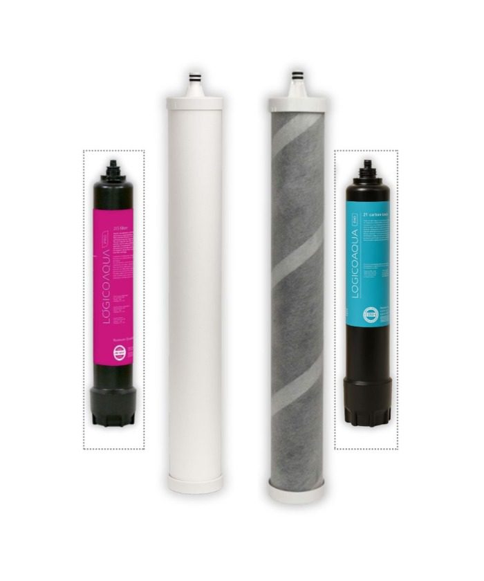 Kit de recambio Lógico Aqua PRO 21 pulgadas con filtros de polipropileno y carbón block