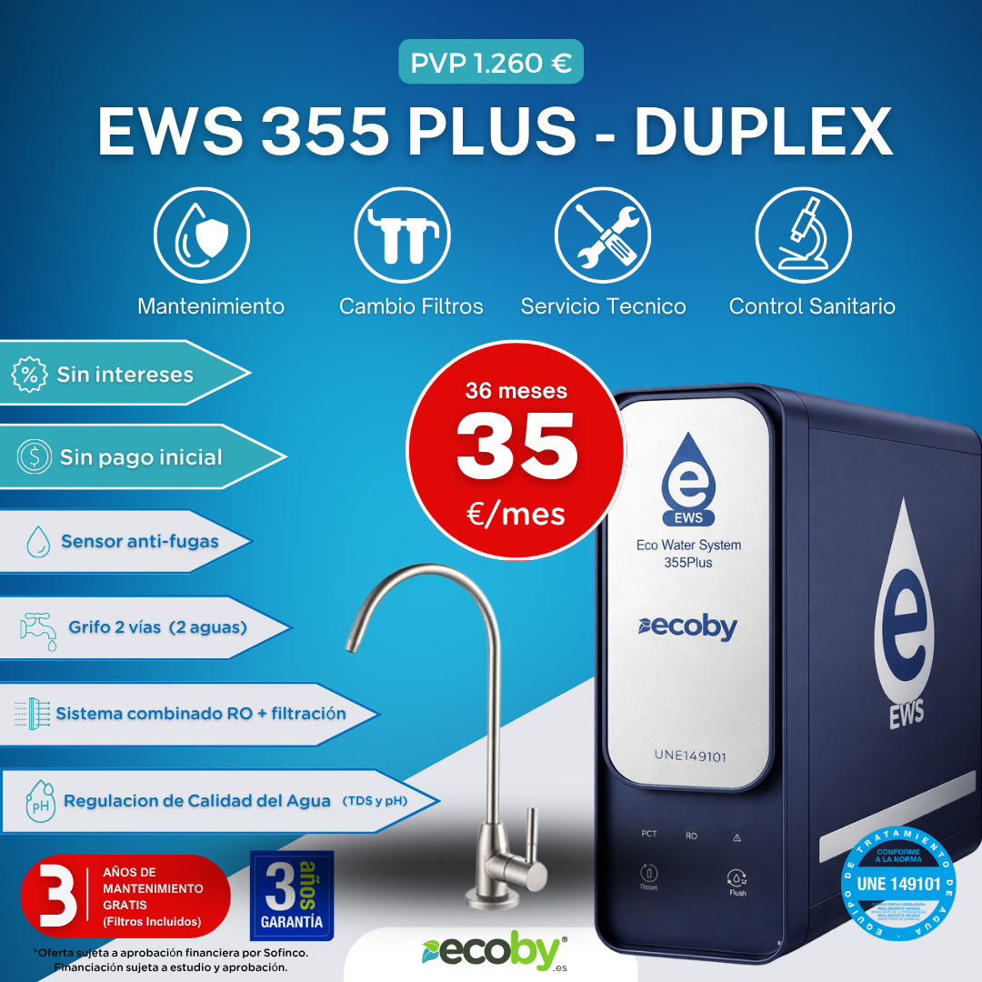 SISTEMA DE PURIFICACIÓN DE AGUA ECO WATER 355 PLUS – DUPLEX – OFERTA