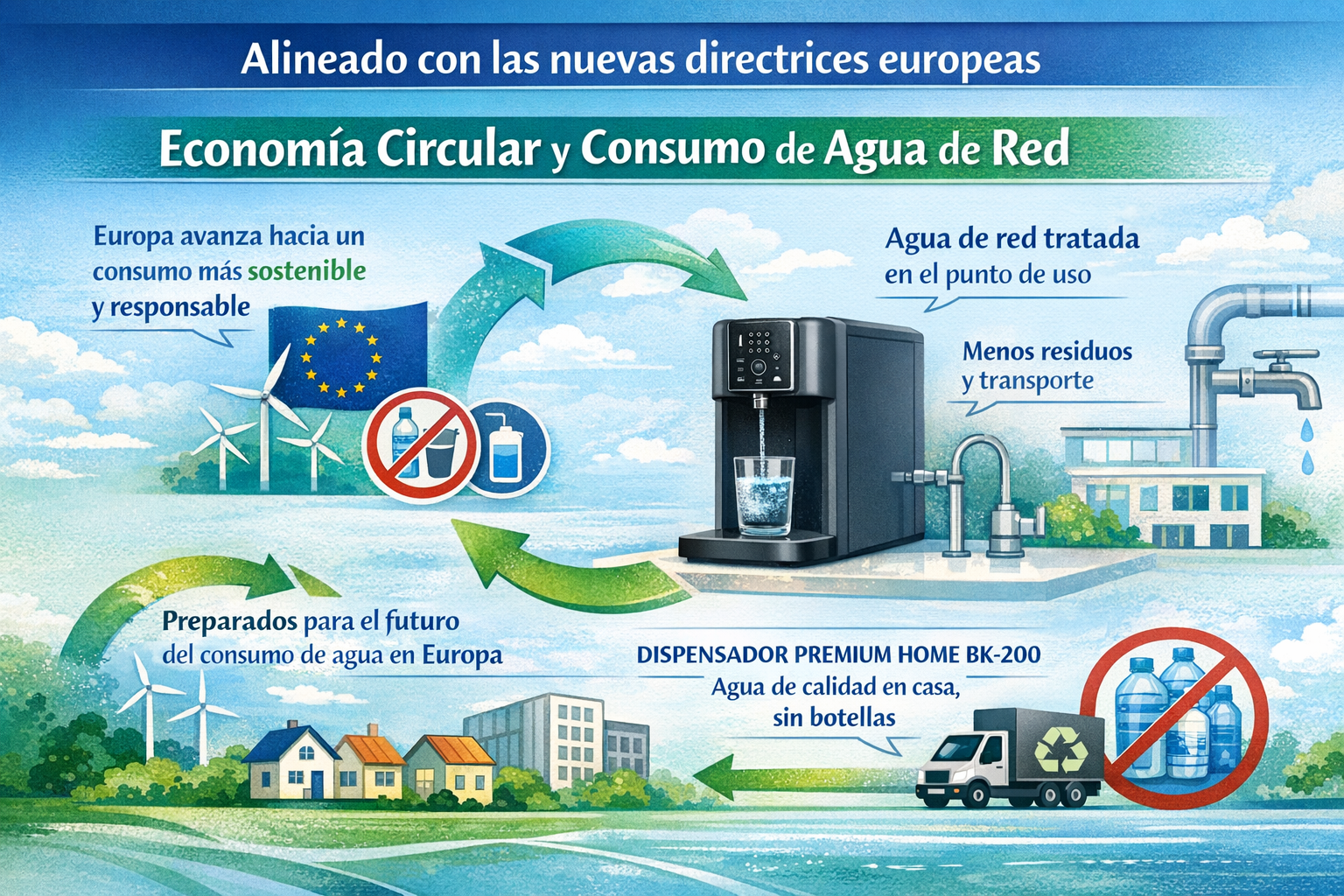 Consumo sostenible de agua con el dispensador ECOBY Premium Home BK-200