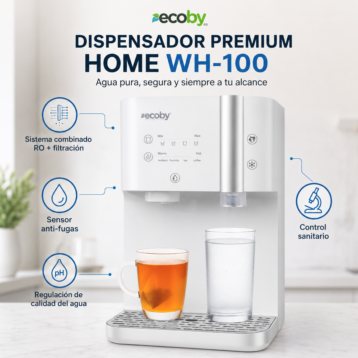 Dispensador premium de sobremesa ECOBY Premium Home WH-100