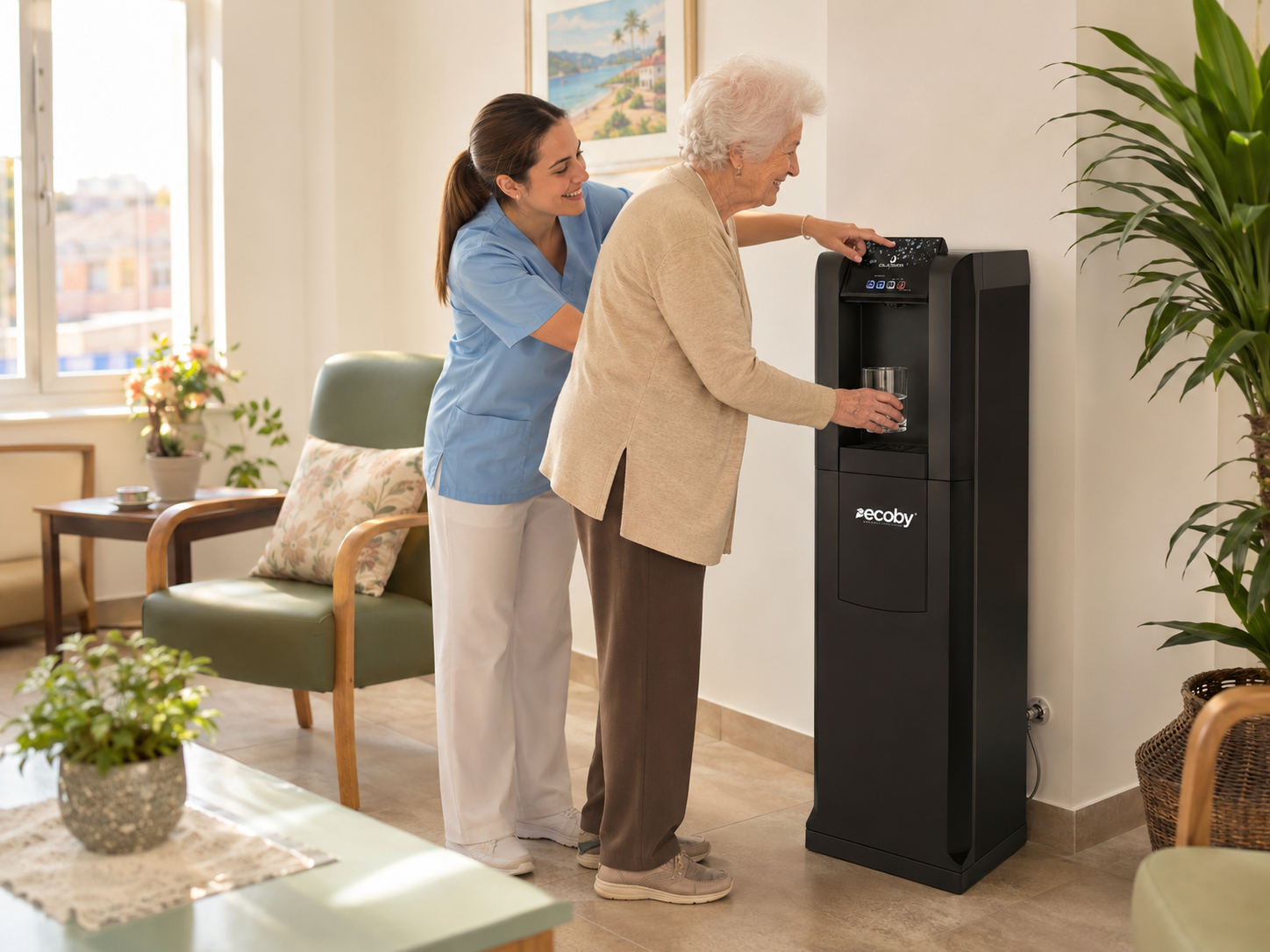 Dispensador ECOBY en residencia municipal de mayores de Canarias