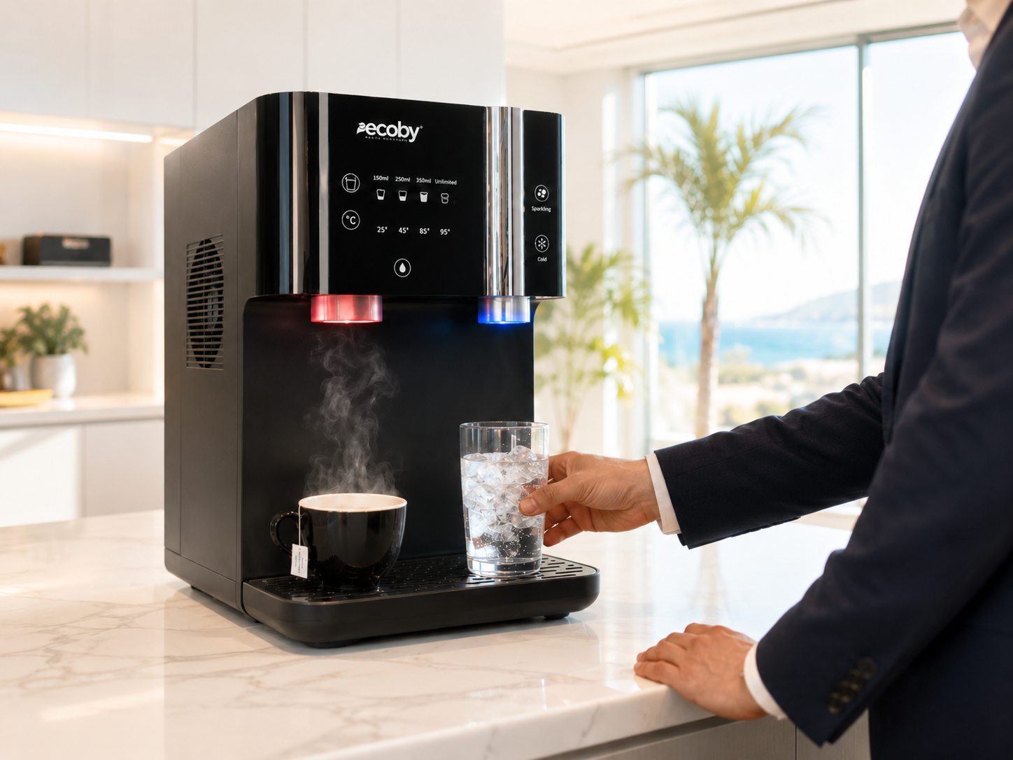 Dispensador premium BK-200 ECOBY en cocina ejecutiva de oficina en Canarias